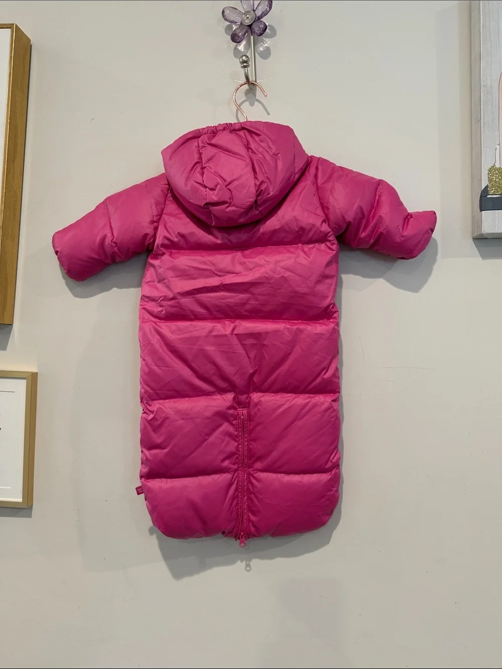 GAP Hot Pink Puffer Sleep Sack with Hood